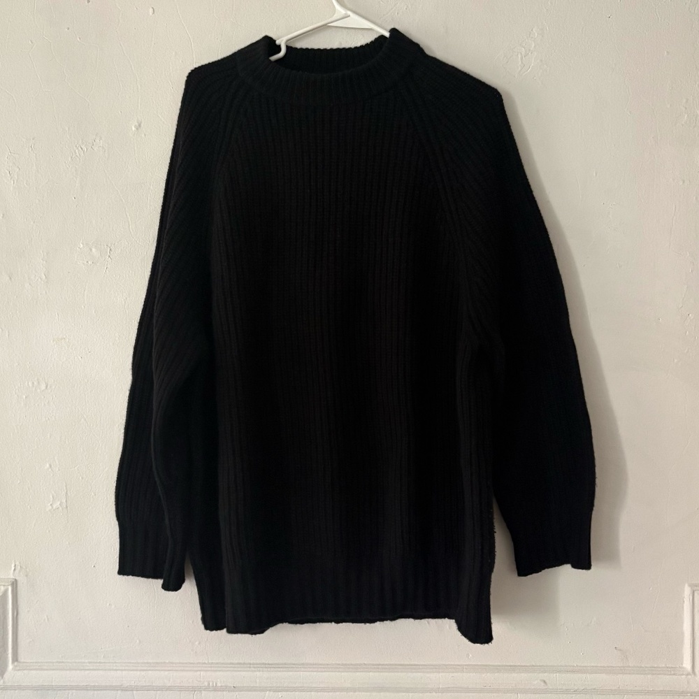 Prada Black Cable knit oversized sweater
